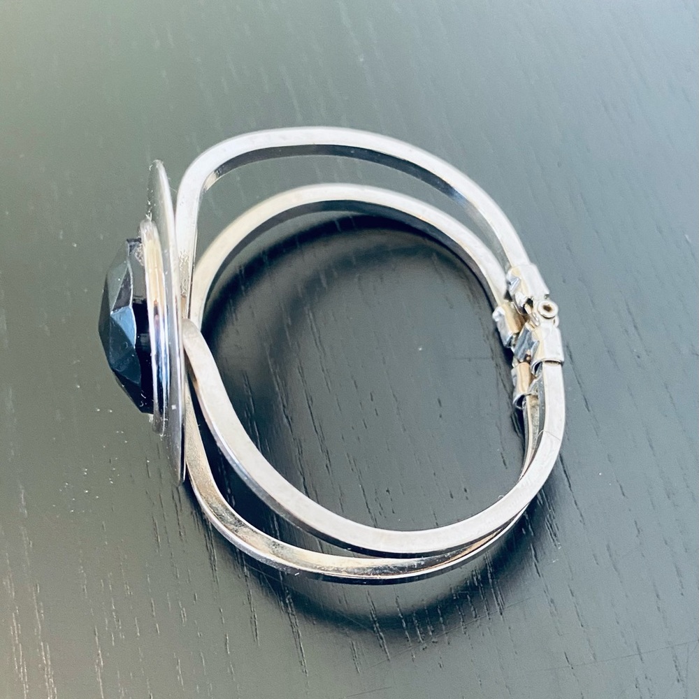 Silver Hinged Closure Bangle - image 2